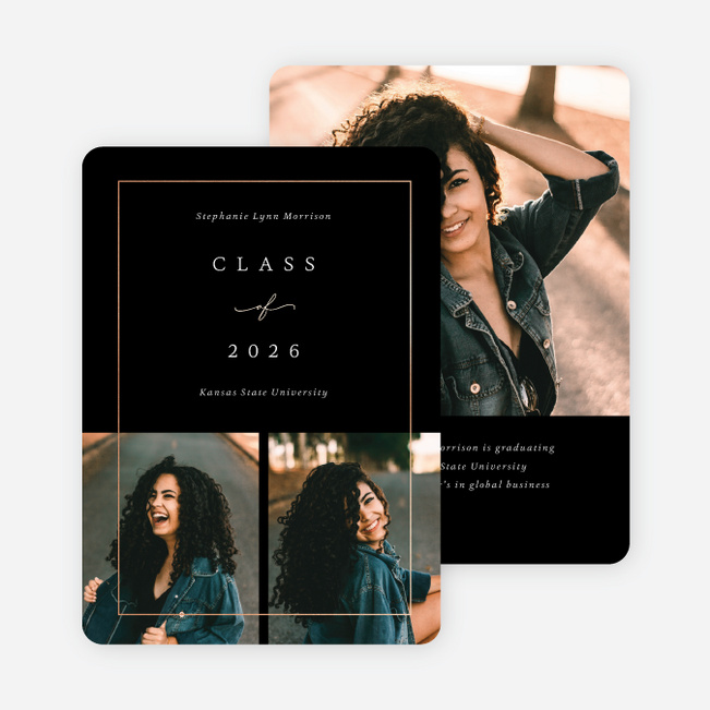 Foil Artisanal Look Graduation Announcements & Graduation Invitations - Pink