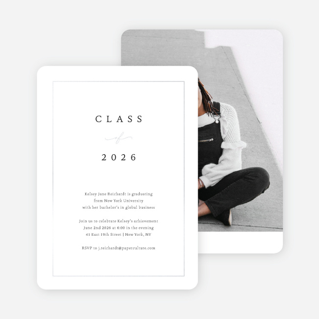 Foil Sophistication Graduation Announcements & Graduation Invitations - Gray