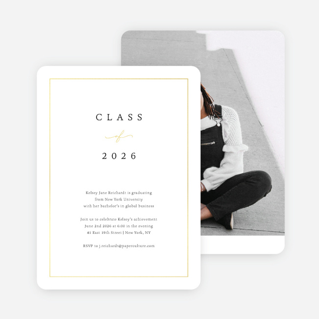 Foil Sophistication Graduation Announcements & Graduation Invitations - Yellow