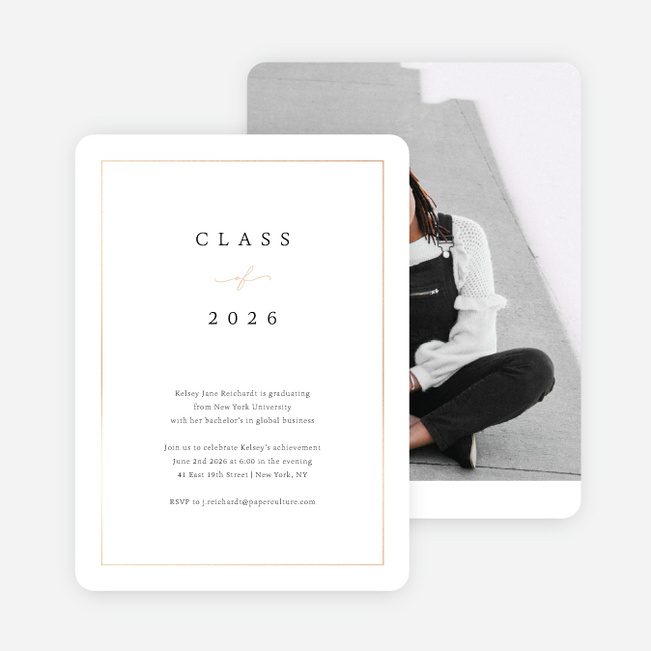 Foil Sophistication Graduation Announcements & Graduation Invitations - Pink