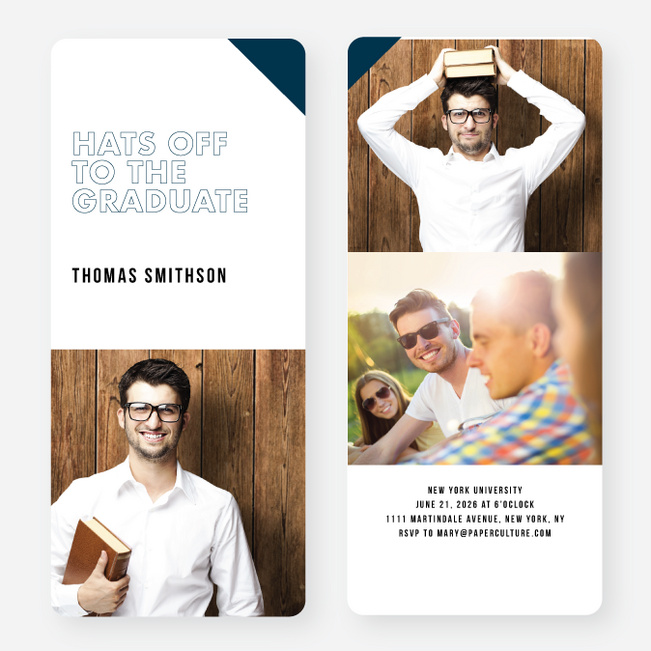 Fun Accents Graduation Invitations - Blue