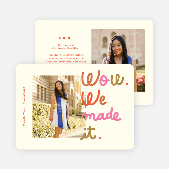 Happy News Graduation Announcements & Graduation Invitations - Red
