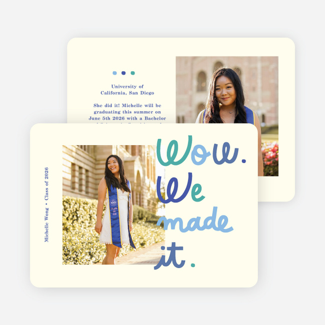 Happy News Graduation Announcements & Graduation Invitations - Blue
