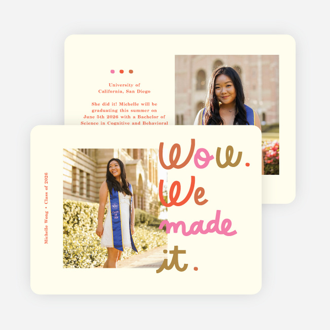 Happy News Graduation Announcements & Graduation Invitations - Red