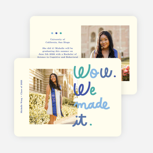 Happy News Graduation Announcements & Graduation Invitations - Blue
