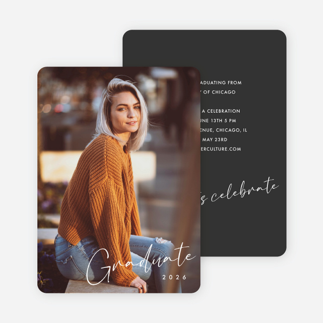 Inscribed Triumphs Graduation Announcements & Invitations - Gray