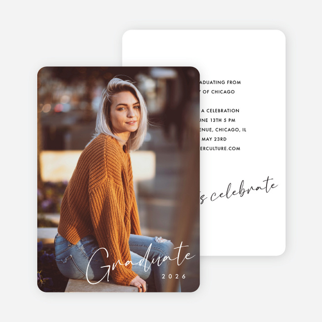 Inscribed Triumphs Graduation Announcements & Invitations - White