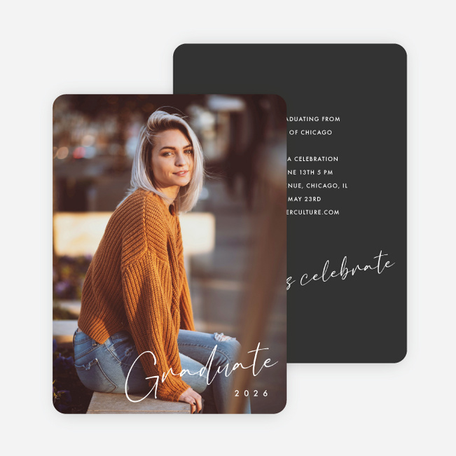 Inscribed Triumphs Graduation Announcements & Invitations - Gray