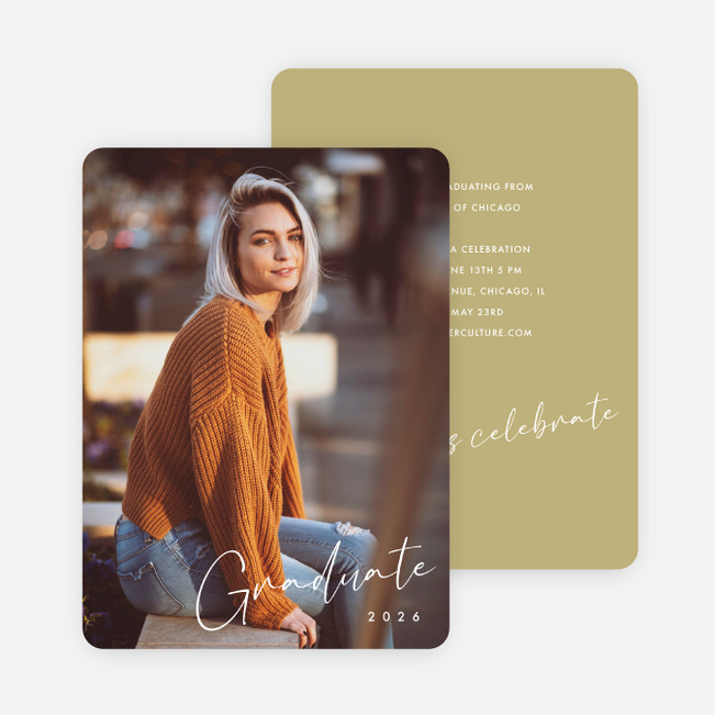 Inscribed Triumphs Graduation Announcements & Invitations - Yellow