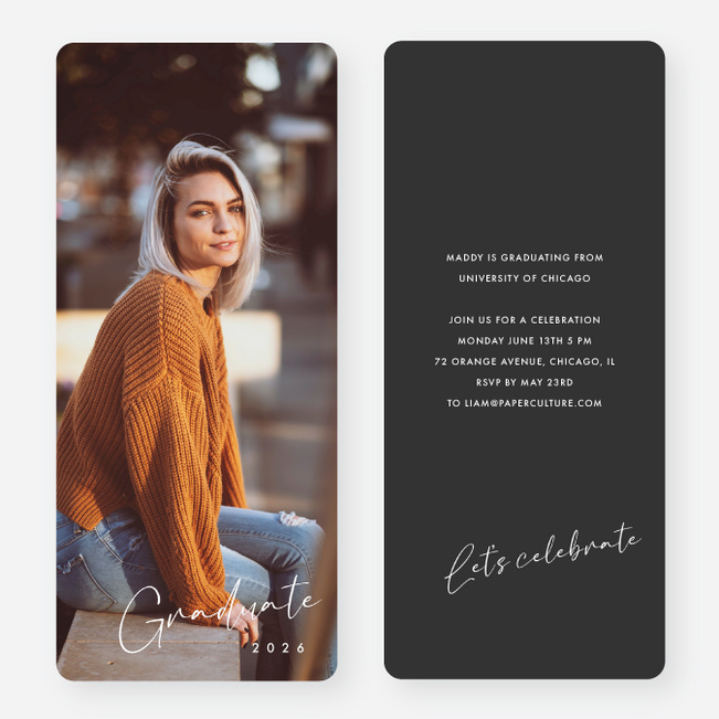 Inscribed Triumphs Graduation Announcements & Invitations - Gray
