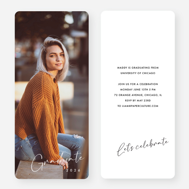 Inscribed Triumphs Graduation Announcements & Invitations - White