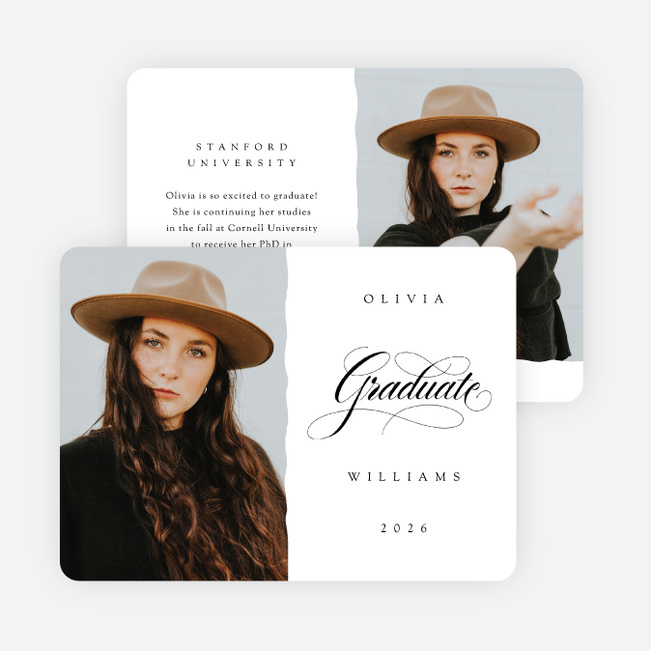 Journey Unveiled Graduation Announcements & Invitations - White