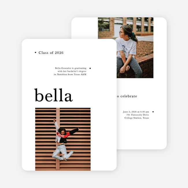 Listed Achievement Graduation Announcements & Graduation Invitations - Black