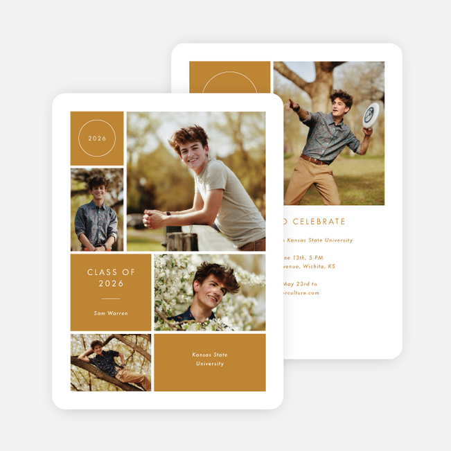 Milestone Montage Graduation Announcements & Invitations - Orange