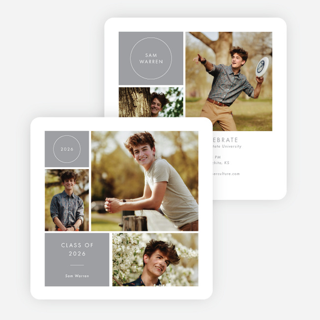 Milestone Montage Graduation Announcements & Invitations - Gray