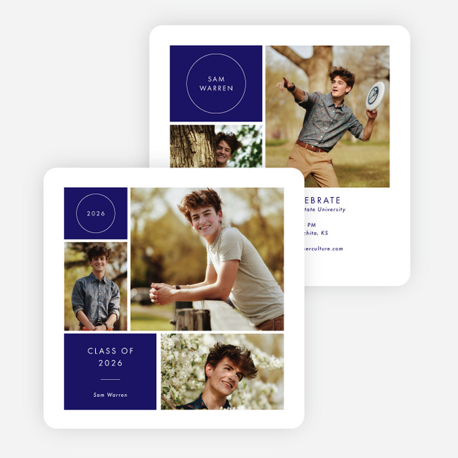 Milestone Montage Graduation Announcements & Invitations - Purple