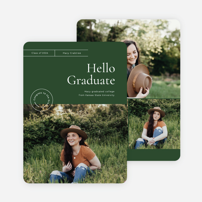 Mix of Everything Graduation Announcements & Graduation Invitations - Green