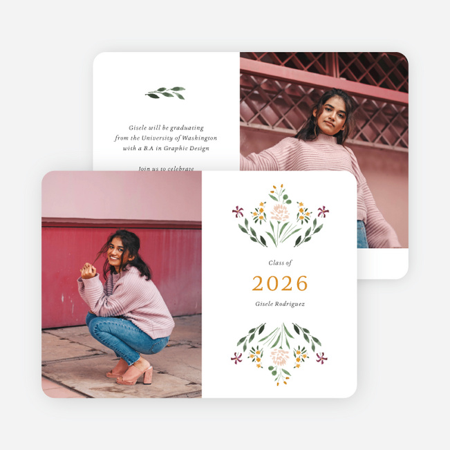 Soft Bouquet Graduation Announcements & Graduation Invitations - Multi