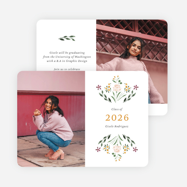 Soft Bouquet Graduation Announcements & Graduation Invitations - Multi