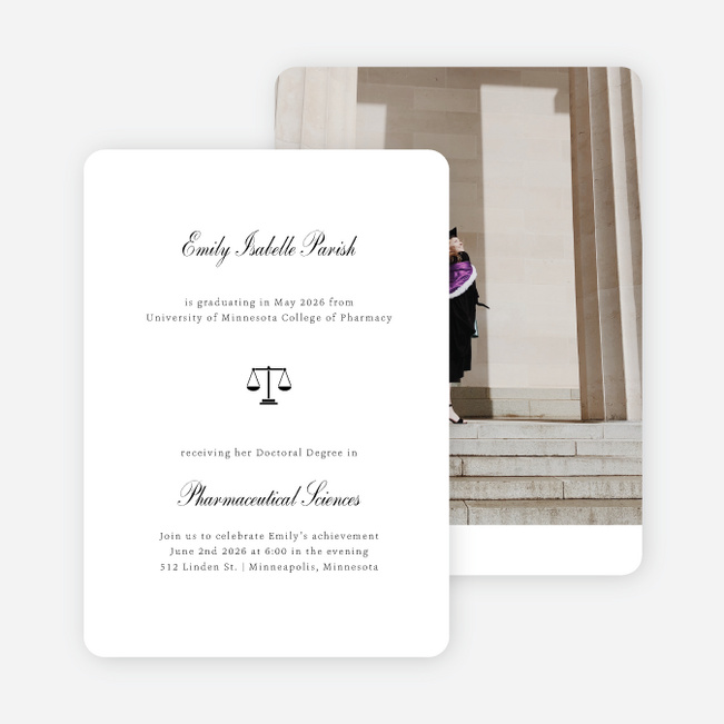 Top of Class Graduation Announcements & Graduation Invitations - White