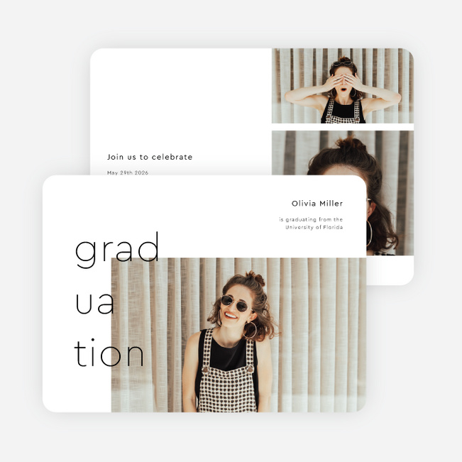 Touch of Modern Graduation Announcements & Graduation Invitations - Black