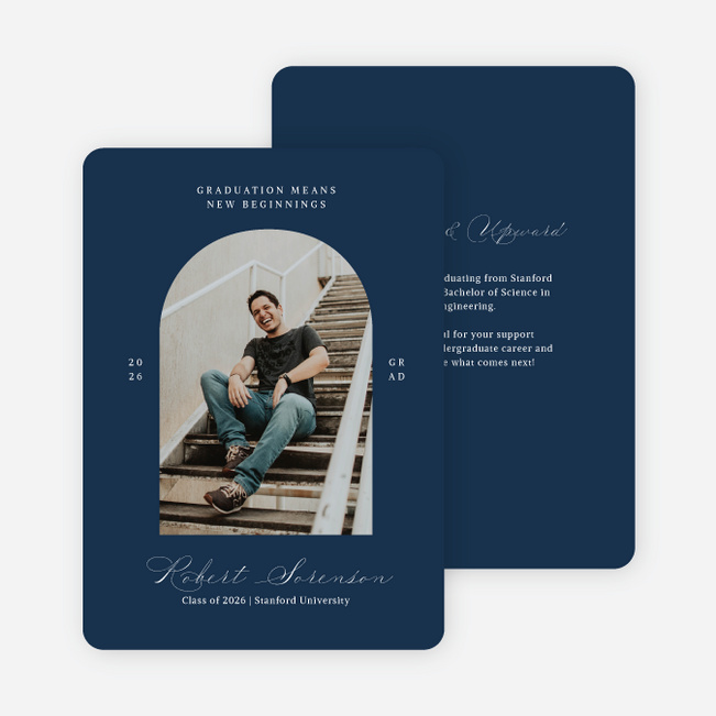 Archway to Beginnings Graduation Announcements & Graduation Invitations - Blue
