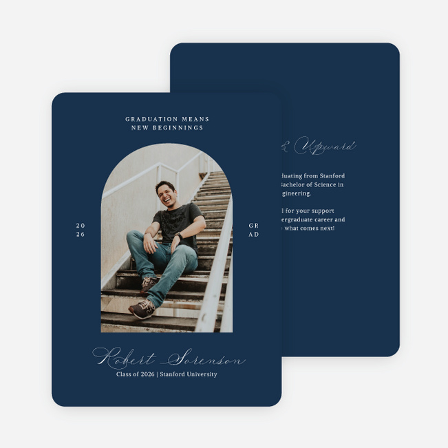 Archway to Beginnings Graduation Announcements & Graduation Invitations - Blue