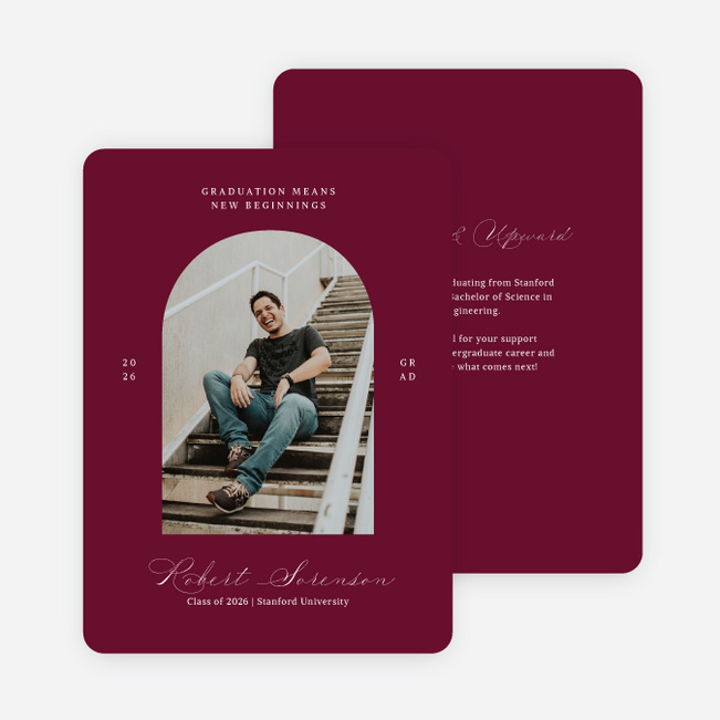 Archway to Beginnings Graduation Announcements & Graduation Invitations - Red