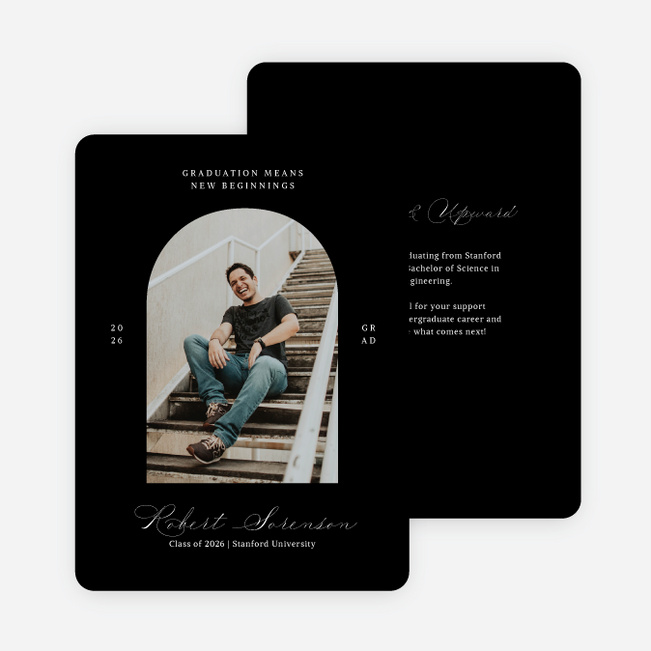 Archway to Beginnings Graduation Announcements & Graduation Invitations - Black