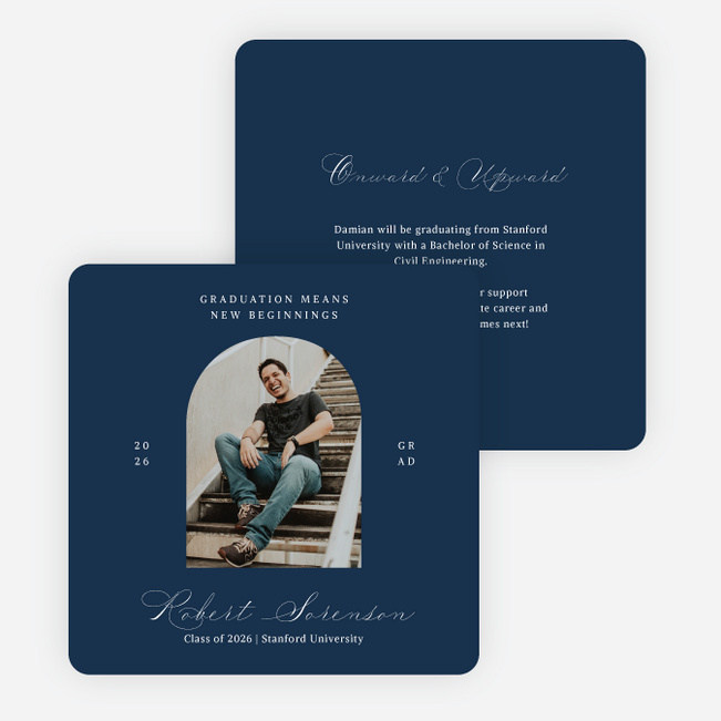 Archway to Beginnings Graduation Announcements & Graduation Invitations - Blue
