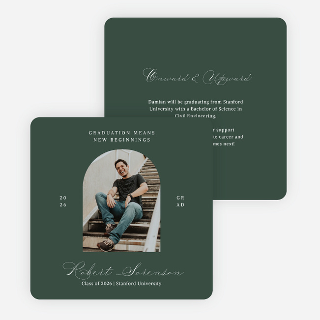 Archway to Beginnings Graduation Announcements & Graduation Invitations - Green