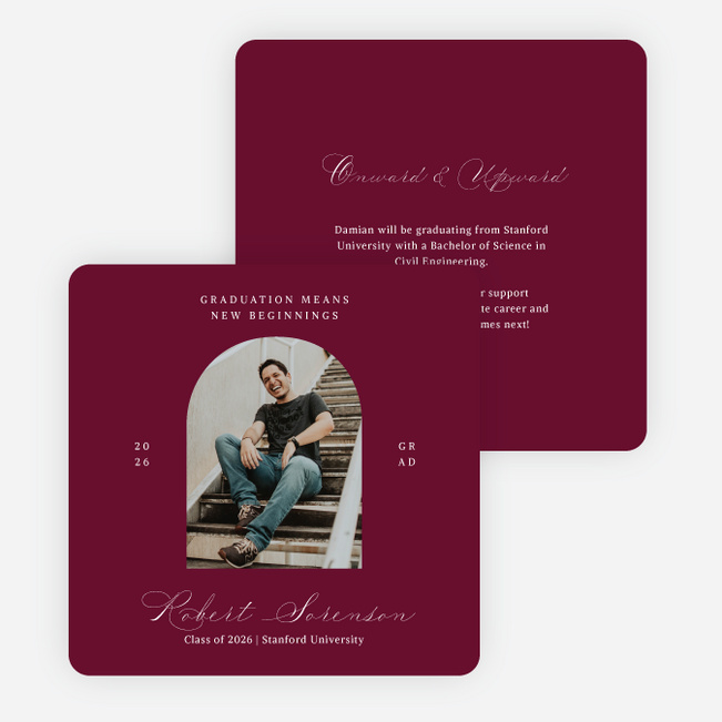 Archway to Beginnings Graduation Announcements & Graduation Invitations - Red