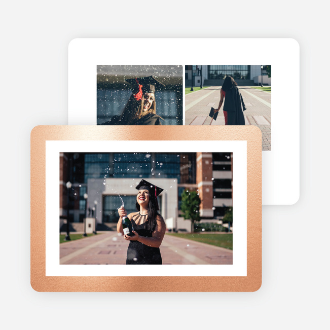 Foil Border Celebration Graduation Announcements - Pink