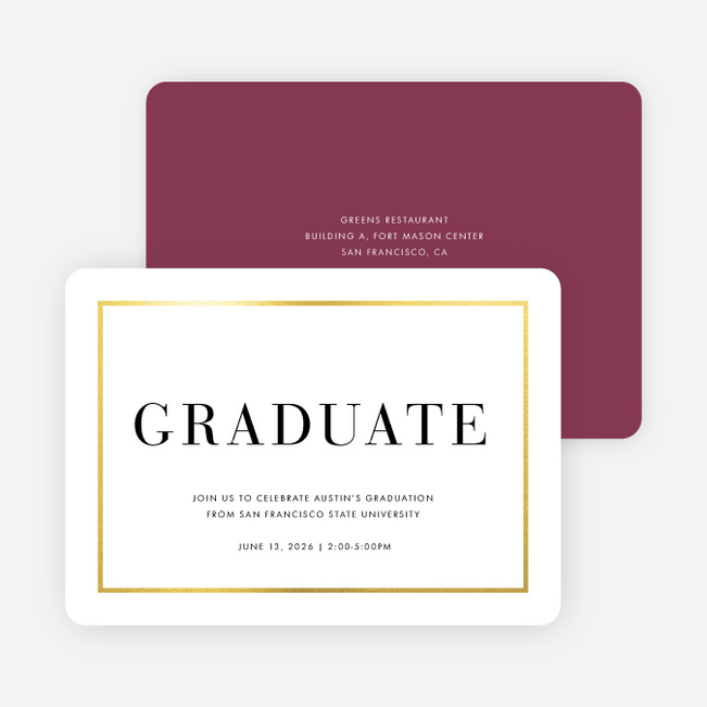 Foil Traditions Graduation Party Invitations - Red