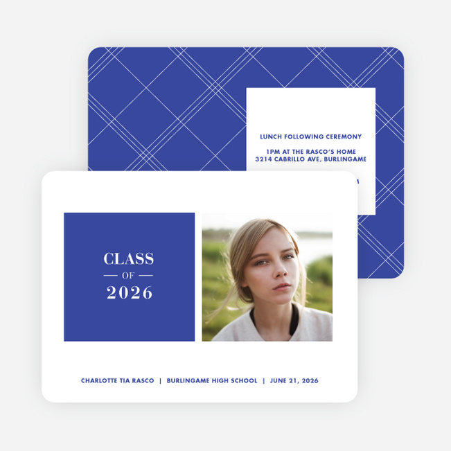 Graduation Squares Invitations - Blue