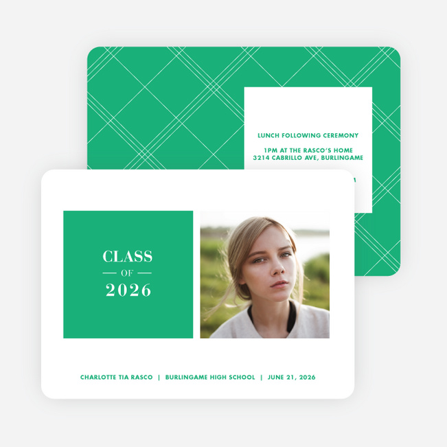 Graduation Squares Invitations - Green