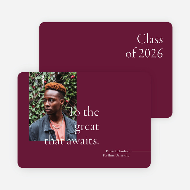 Greatness Awaits Graduation Announcements & Graduation Invitations - Red