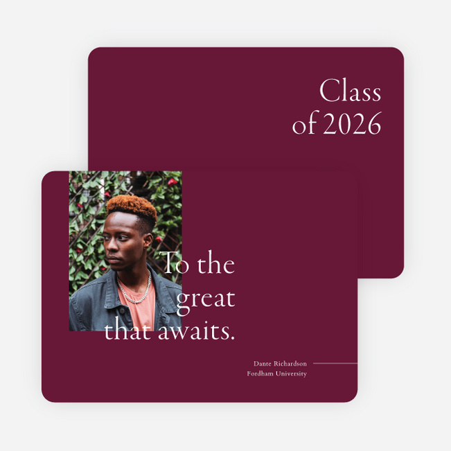 Greatness Awaits Graduation Announcements & Graduation Invitations - Red