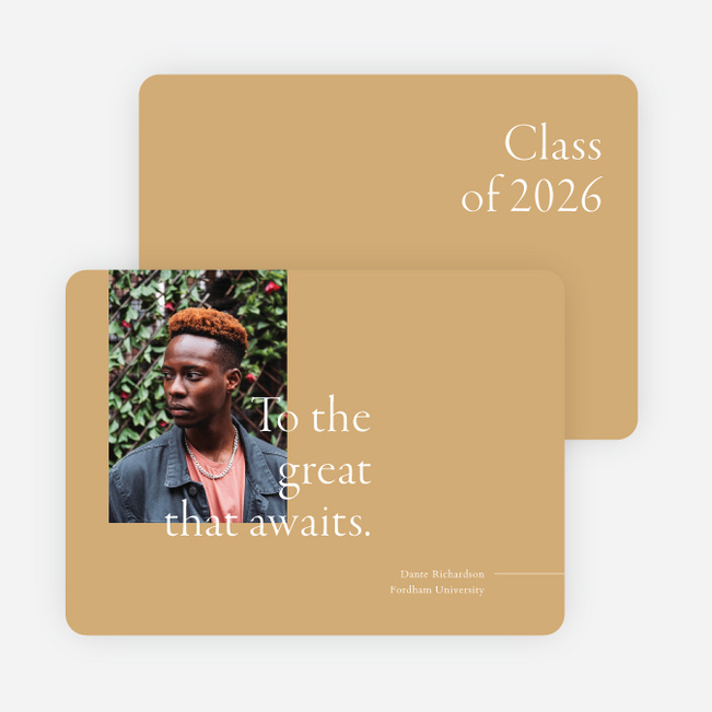 Greatness Awaits Graduation Announcements & Graduation Invitations - Yellow