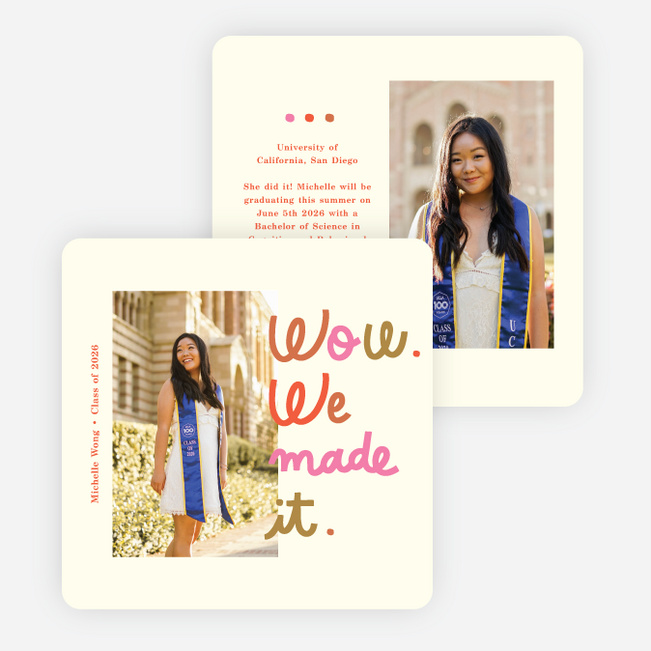 Happy News Graduation Announcements & Graduation Invitations - Red