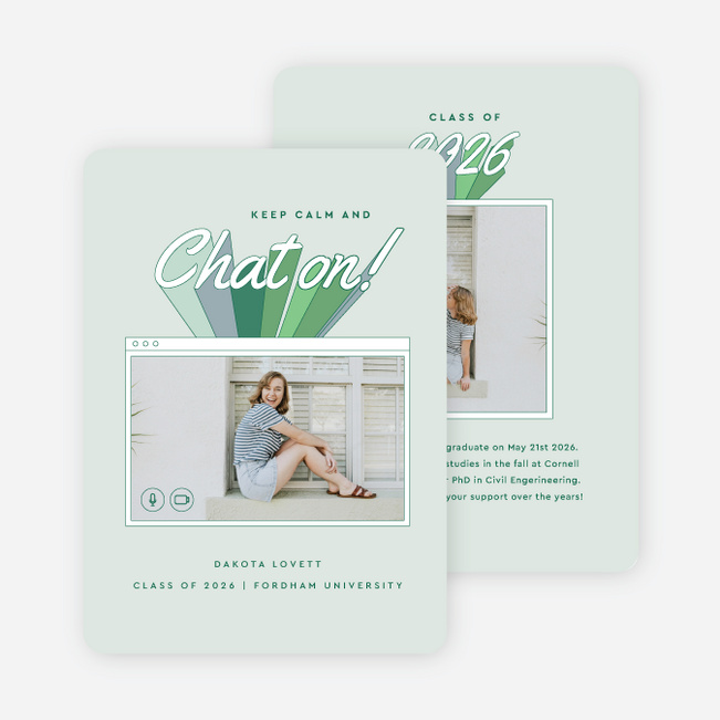 Keeping Calm Graduation Announcements & Graduation Invitations - Green