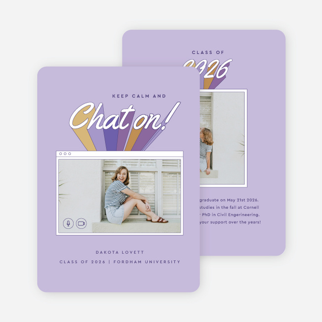 Keeping Calm Graduation Announcements & Graduation Invitations - Purple