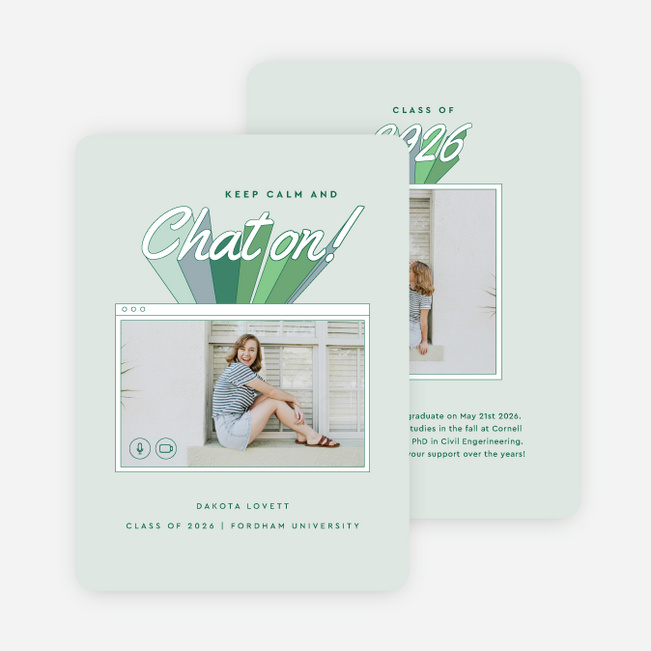 Keeping Calm Graduation Announcements & Graduation Invitations - Green
