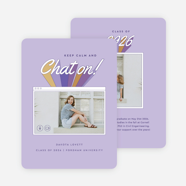 Keeping Calm Graduation Announcements & Graduation Invitations - Purple