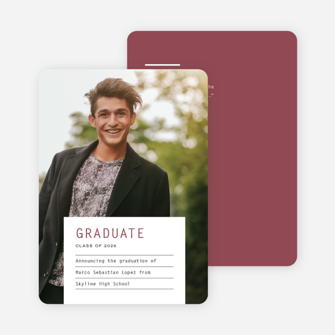 Label It Graduation Announcements - Red