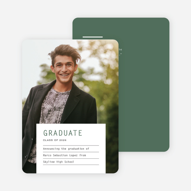 Label It Graduation Announcements - Green