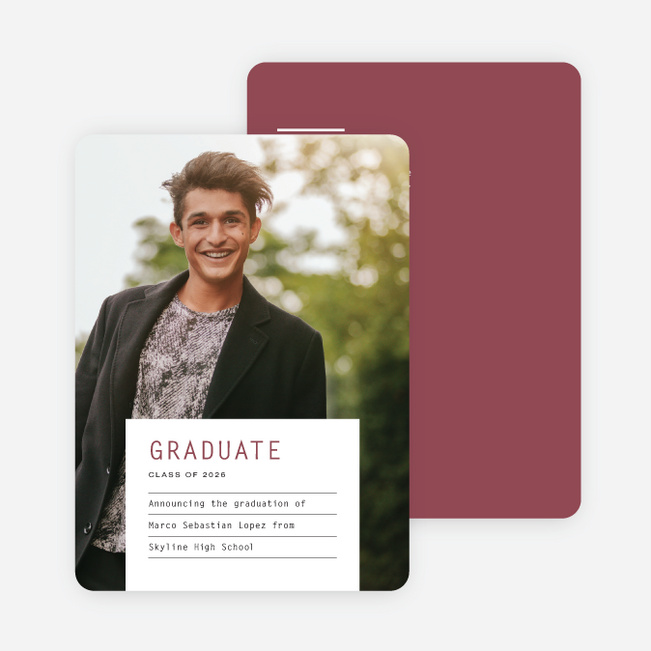 Label It Graduation Announcements - Red