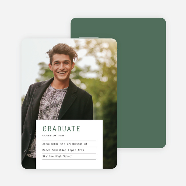 Label It Graduation Announcements - Green