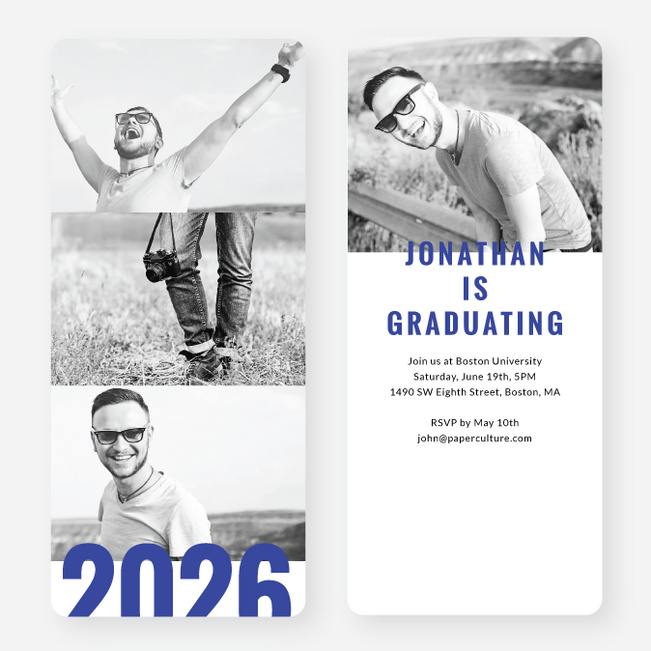 Loud & Proud Graduation Cards - Blue