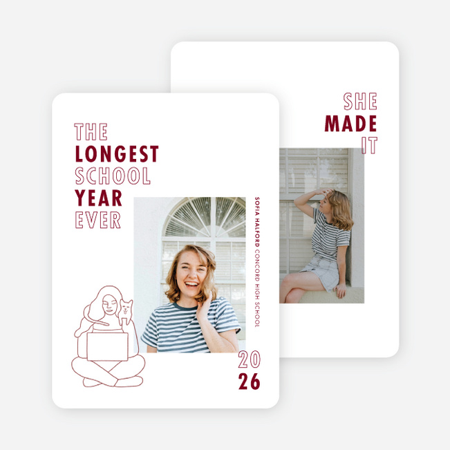 Meow We’re Done Graduation Announcements & Graduation Invitations - White